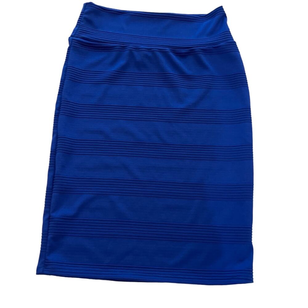 LulaRoe Cassie Women Skirt Medium Pencil Straight Cobalt Blue stretch Careerwear